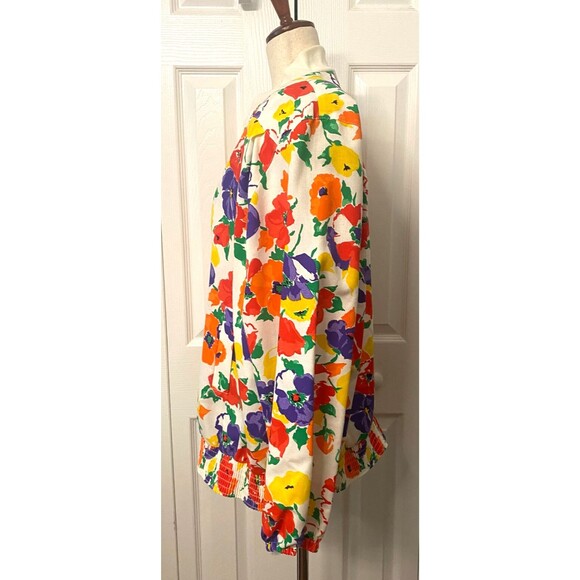 NOS Vtg ROBBIE SPORT Womens Sz 16 2pc Set Jacket & Blouse Bright Floral Colorful - Picture 2 of 14